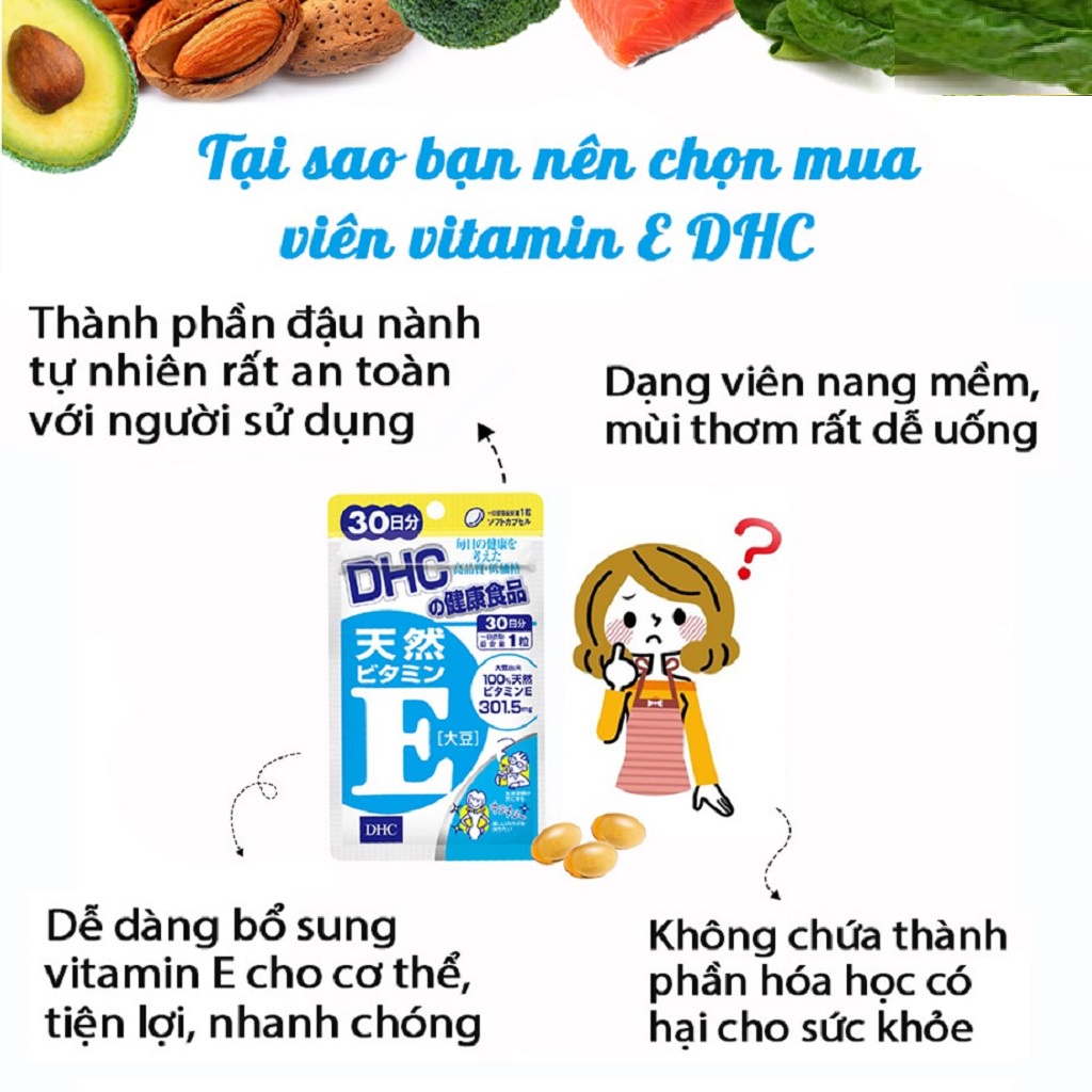 Viên uống DHC bổ sung Vitamin E Nhật Bản