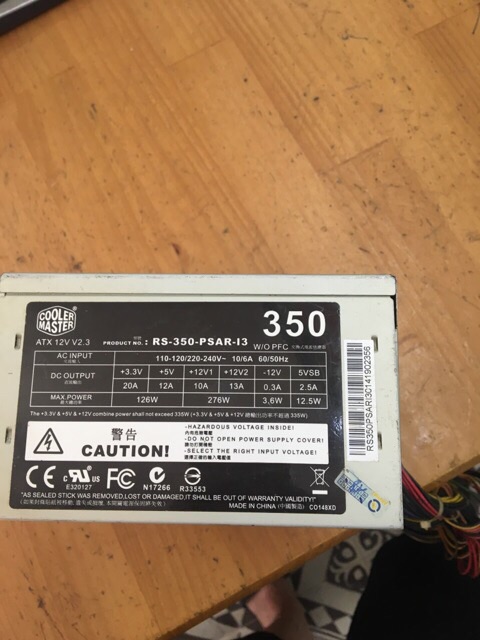 Nguồn máy tính Coolermaster CM350 350w Fan 12