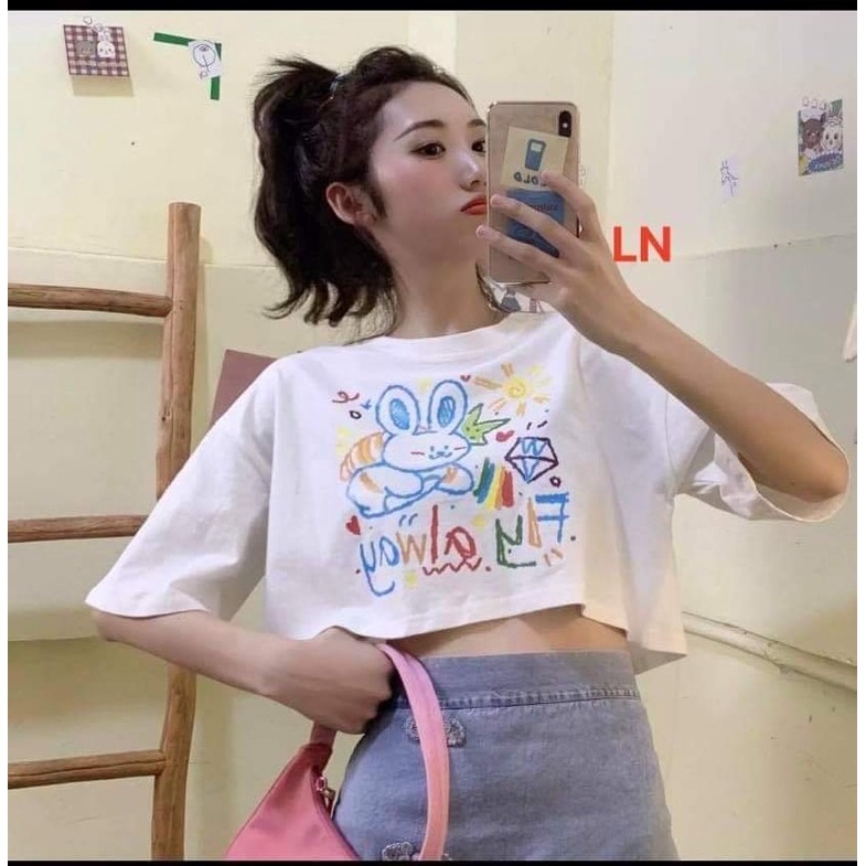 Áo croptop thỏ FLY alway ngắn tay LN11