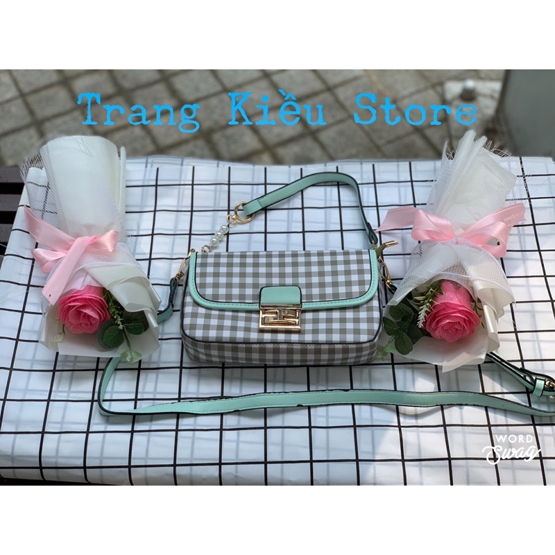 Túi Đeo Vai/ Túi Kẹp Nách thiết kế khoá xoay, đính Ngọc trai cao cấp.