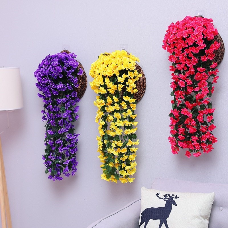 Chùm Đỗ Quyên Treo Tường - hoa vải hoa lụa cao cấp