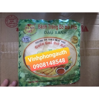 Gói bánh tráng bò bía đậu xanh