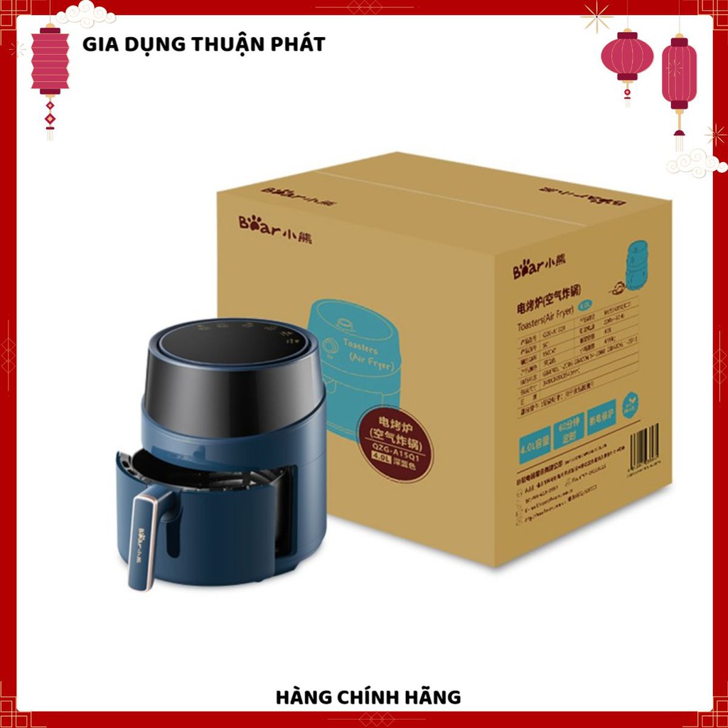 Nồi chiên không dầu Bear QZG-A15T2, dung tích 4.6 lít, Dùng để nướng và quay thực phẩm tươi, đọ bền cao