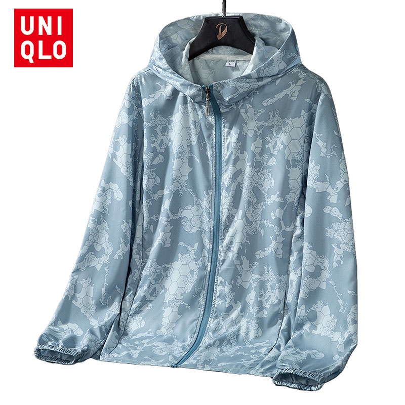 Uniqlo Áo Khoác Gió Thể Thao Chống Tia uv Siêu Nhẹ Thoáng Khí Họa Tiết Rằn Ri Thời Trang 2022 Cho Nam Và Nữ