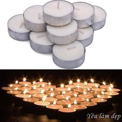 NẾN TEALIGHT HOA MAI HỘP 100 VIÊN CHÁY 2H-3H KHÔNG MÙI KHÔNG KHÓI NGUYÊN LIỆU AN TOÀN