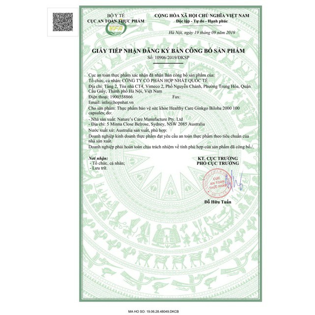 Viên uống bổ não Healthy Care Ginkgo Biloba 2000mg 100 viên của Úc | BigBuy360 - bigbuy360.vn
