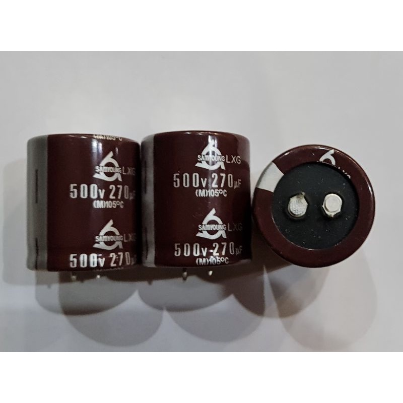 Tụ Lọc Nguồn 500V 270uF Chân Cứng 3.2×3.9cm