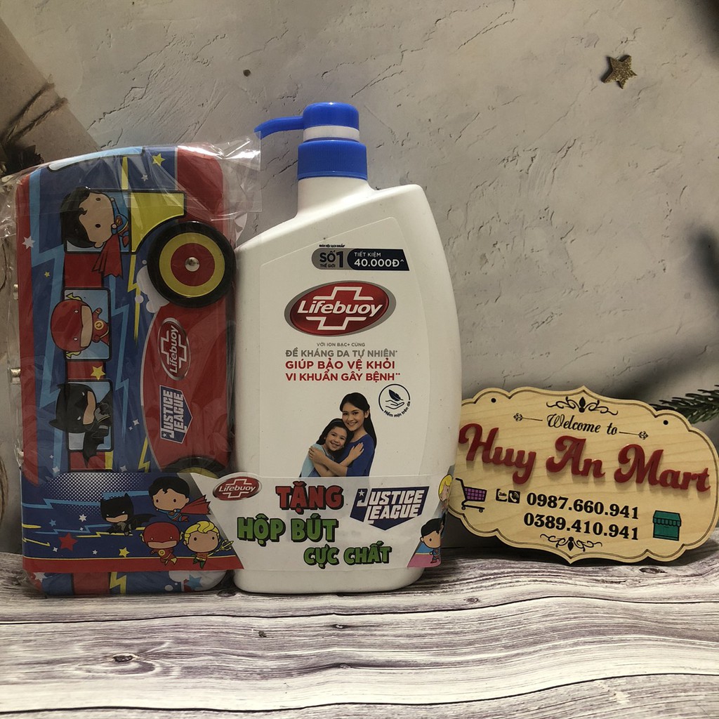 Sữa tắm lifebuoy bảo vệ vượt trội kháng khuẩn 850gr tặng kèm hộp bút đáng yêu