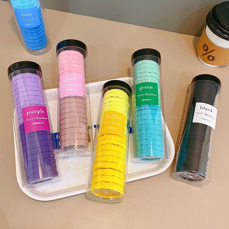 Set 20 Dây Buộc Tóc Gợn Sóng Màu Sắc Ngọt Ngào Không Làm Đau Tóc