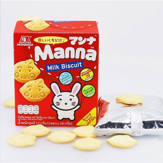 Bánh quy sữa  và bánh xốp sữa Manna Milk Biscuit của nhãn Morinaga cho bé tập ăn