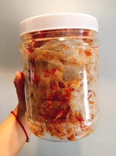Bánh tráng sate  hành phi