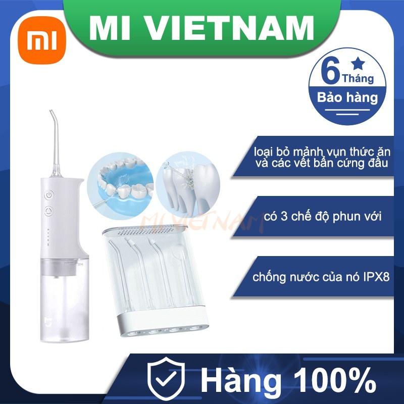 Máy tăm nước Làm sạch răng miệng Xiaomi Mijia Flosser 200ml 1400/phút BT 6 tháng