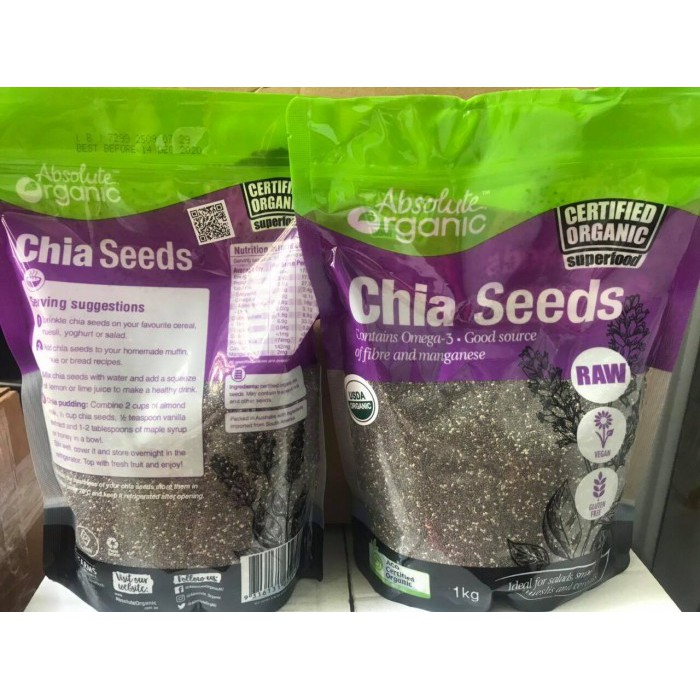 Hạt Chia Úc 500g - 1KG Absolute Organic Hữu Cơ Date 2025