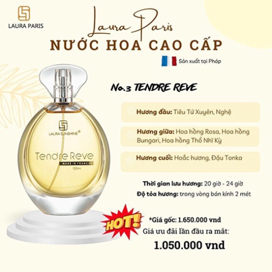 Nước hoa nữ Laura Paris No.03 Tendre Reve 10ml
