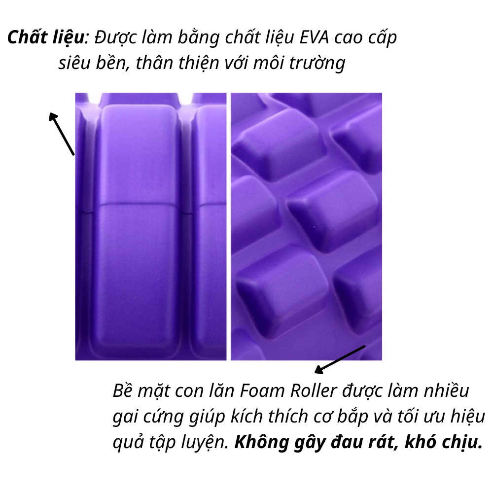 Con Lăn Foam Roller Massage, Dãn Cơ Tập Gym,Yoga Hàng Chuẩn 50mm DC0008