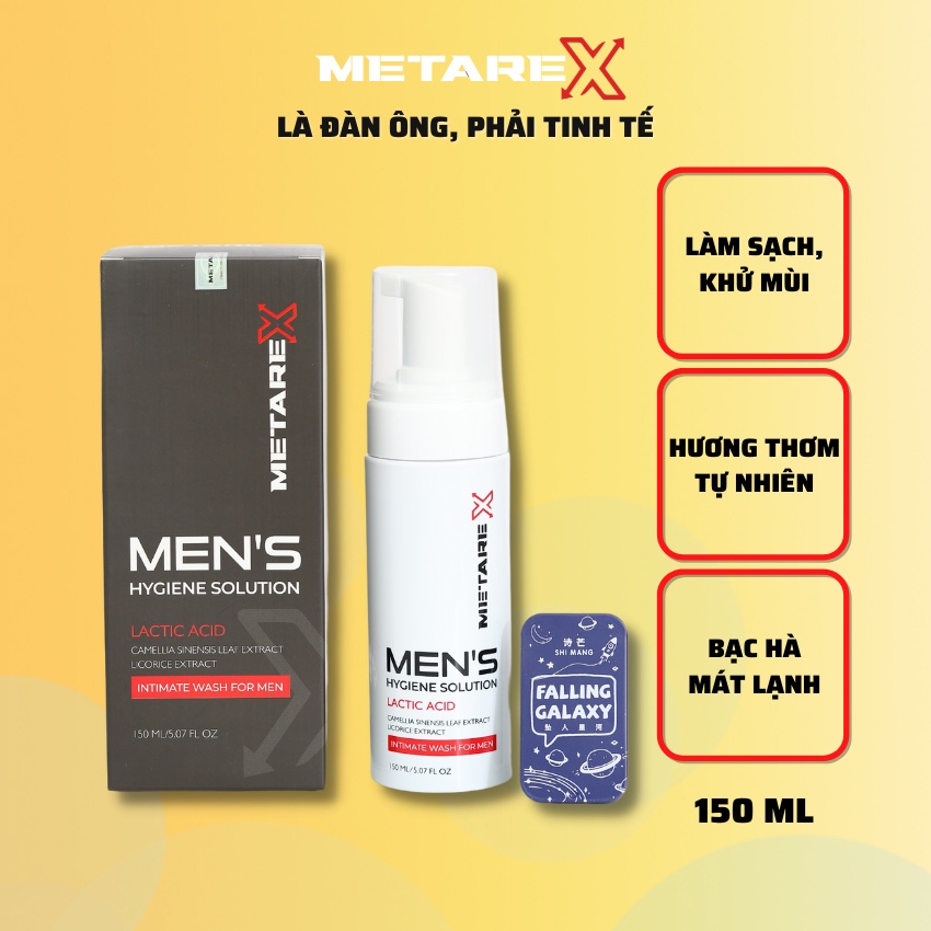 Vệ sinh vùng kín nam giới dạng bọt Metarex, ddvs nam 150ml, chuyên vệ sinh vùng kín cho nam, thơm lâu dịu nhẹ - MTR08