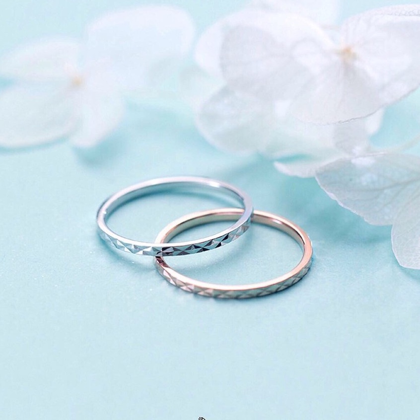 Nhẫn bạc nữ Miuu Silver trơn bạc 925 Midi Diamond Ring