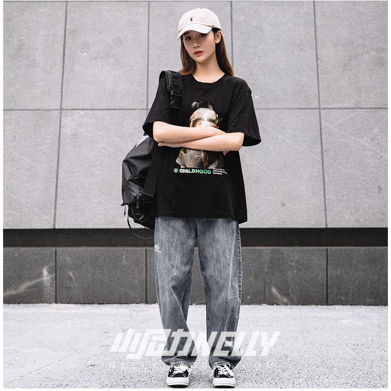 áo thun nữ unisex form rộng in họa tiết cực chất