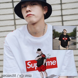 Áo thun tay lỡ unisex sup chư bát giới siêu cute