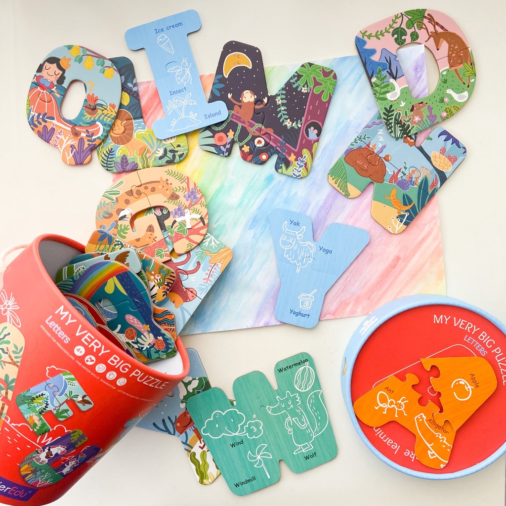 Đồ Chơi Ghép Hình Mảnh Ghép Cỡ Lớn Cho Bé Mới Bắt Đầu Chơi Môn Puzzle - Học Chữ Số và Màu Sắc