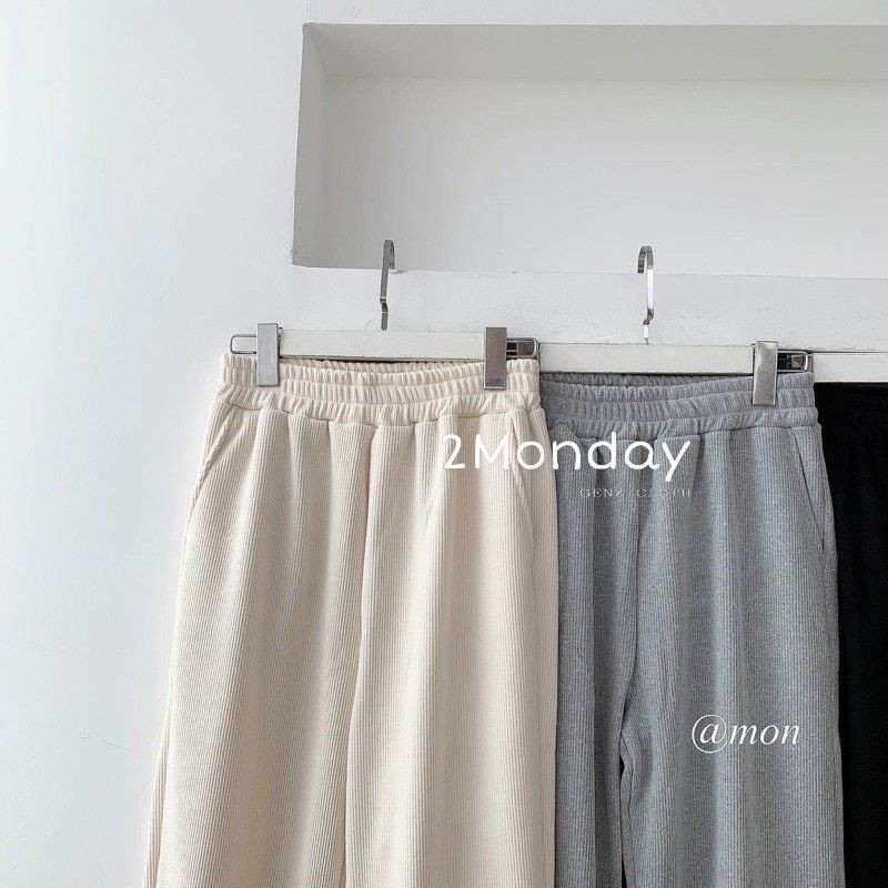 [Ảnh thật] Quần jogger cạp chun bo gấu nỉ nhung tăm mịn quần thể thao bo LOẠI 1 2monday | BigBuy360 - bigbuy360.vn