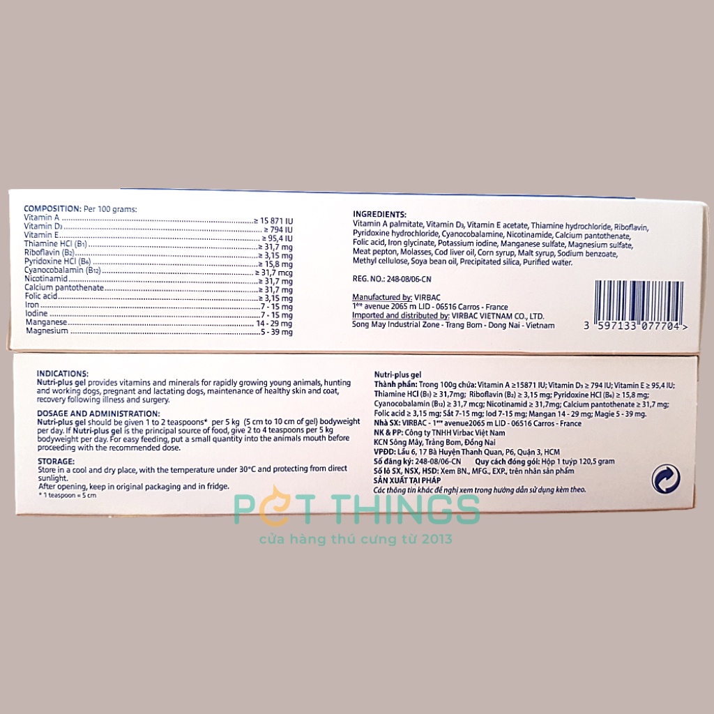 Gel dinh dưỡng Virbac Nutri Plus cho chó mèo, thú cưng 120.5g