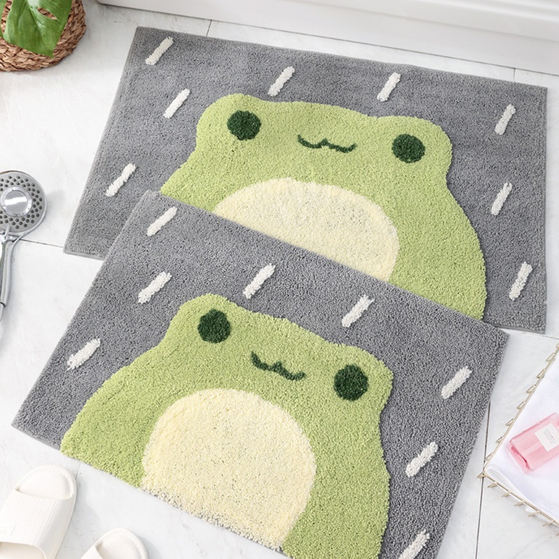 Thảm Chùi Chân Siêu Thấm Nước Cao Cấp Hình Ếch / Gấu Dễ Thương