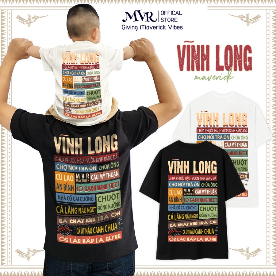 Áo thun cặp Vĩnh Long ao gia đình under form unisex rộng tay dài lỡ genZ phông cotton fact localbrand MVR BB4187