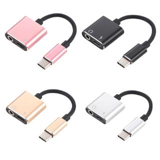Charging Adapter 2 in 1 Type-C To USB C 3.5mm Jack Earphone Audio Converter Cable For Xiaomi Huawei
