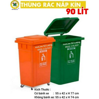 🚀tba shop🚀 thùng rác công cộng 90 lít - nhựa hiệp thành