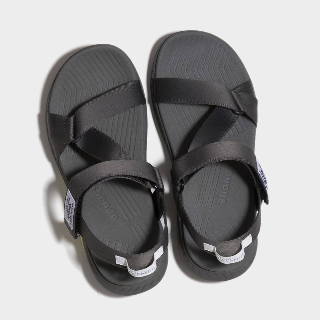 Giày Sandal Unisex Shondo F7 Racing Đế Xám Phối Xanh Dạ Quai Xám F7R2020