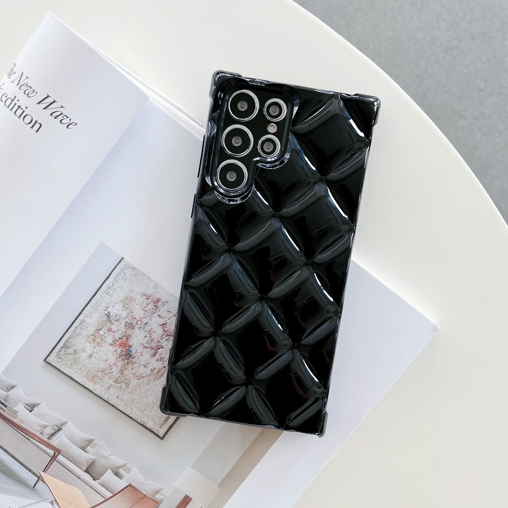 Ốp Điện Thoại TPU Mềm Họa Tiết Lưới Hình Thoi 3D Cho Samsung Galaxy S21 S22 Ultra S22+ S21 Plus