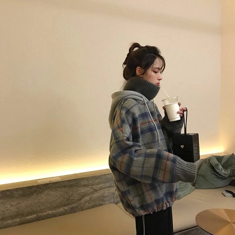 Áo nỉ nữ dài tay có mũ thời trang Hàn | BigBuy360 - bigbuy360.vn