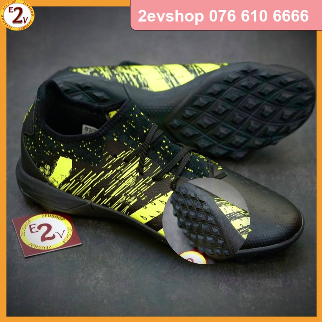 Giày đá bóng thể thao nam 𝐏𝐫𝐞𝐝𝐚𝐭𝐨𝐫 𝐅𝐫𝐞𝐚𝐤.𝟑 𝐋𝐨𝐰 Đen Vàng, giày đá banh cỏ nhân tạo dẻo nhẹ - 2EVSHOP