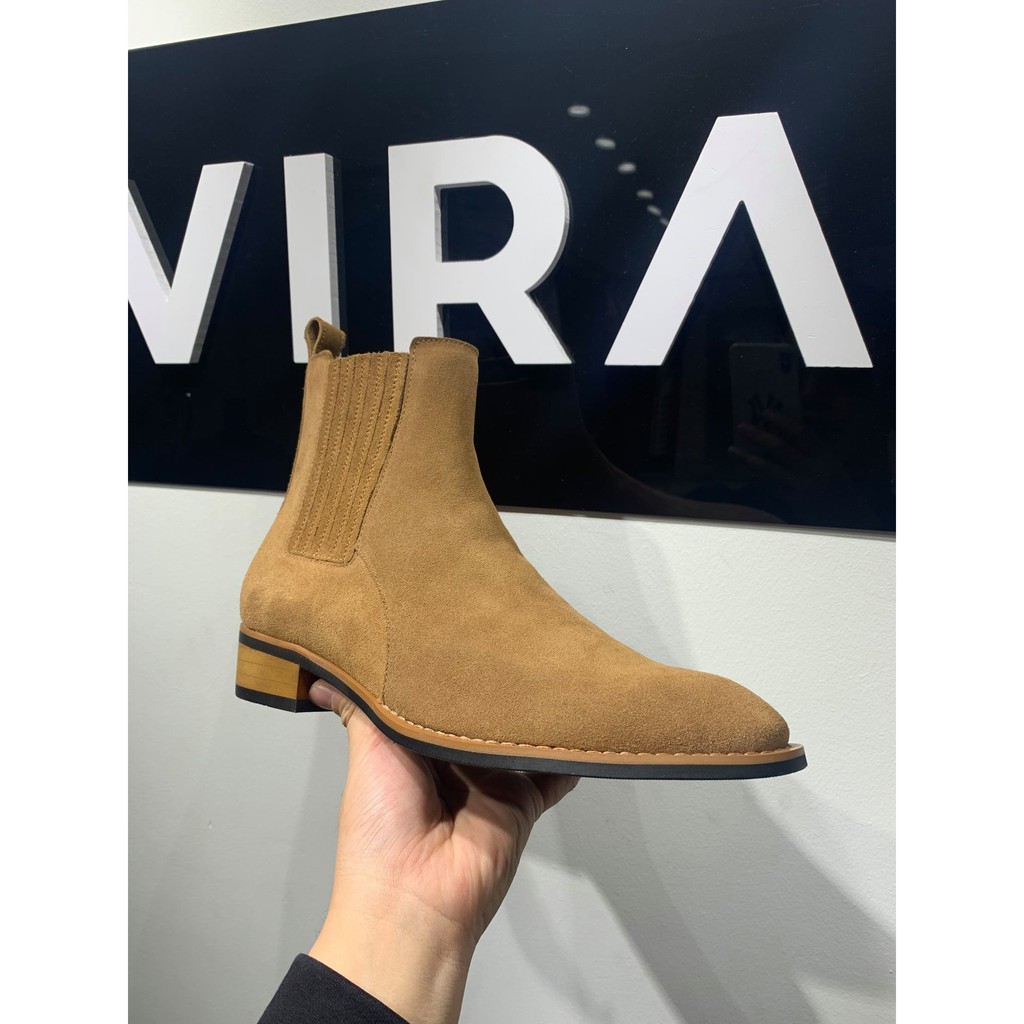 Giày nam Chelsea Boots Viền Khóa Kéo Da Bò Đế Phíp Cao Cấp BẢO HÀNH 12 THÁNG .Tặng Phụ Kiện