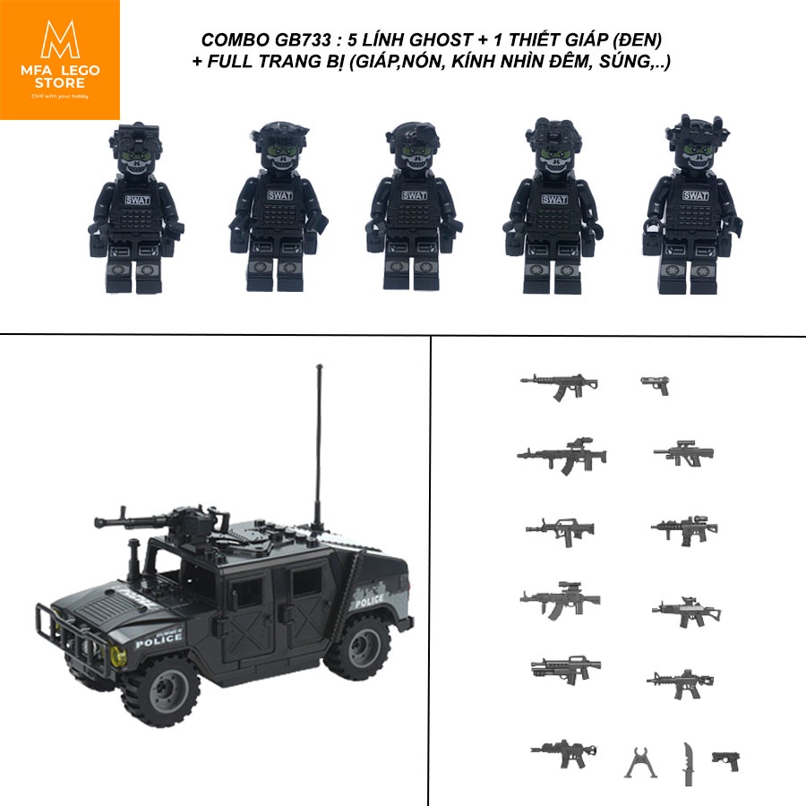Đồ chơi lego swat , lego quân sự - Combo Ghost team