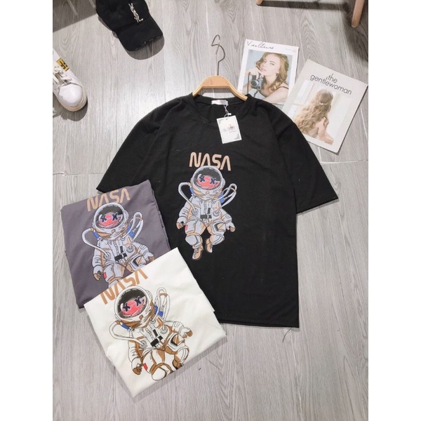 Áo Thun Tay Lỡ Form Rộng Unisex, Áo Phông Form Rộng Nam Nữ NASA mã SHN13 (Kèm Ảnh Thật)