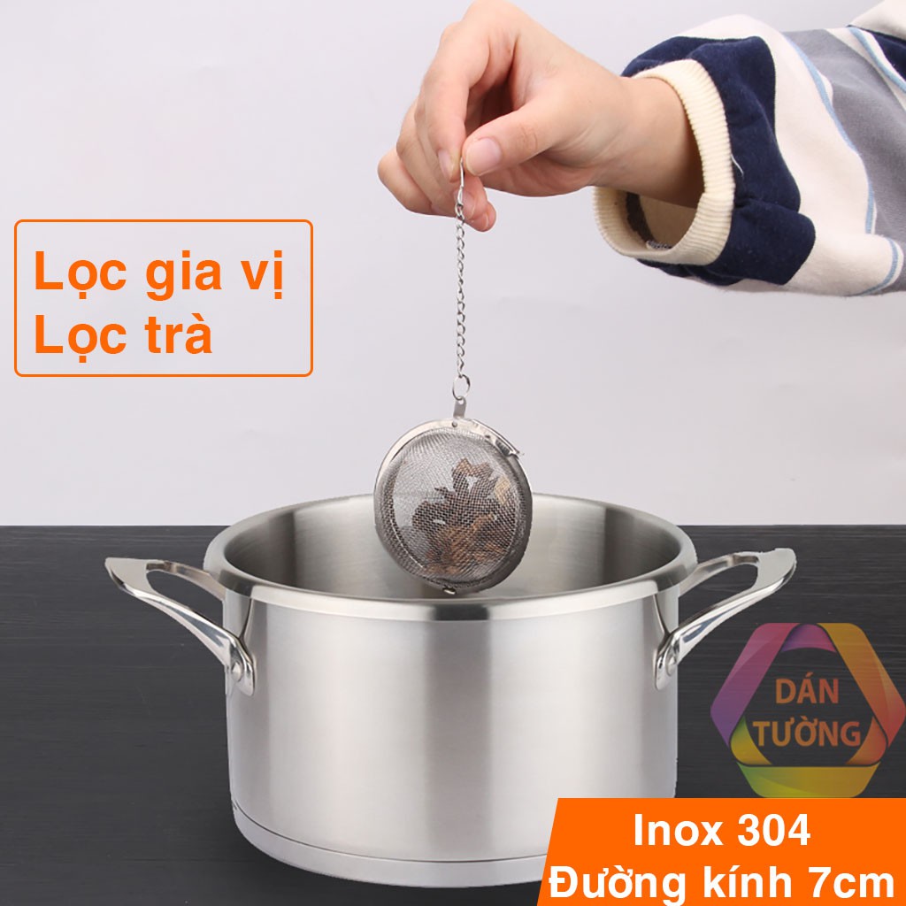 Lọc gia vị inox BÓNG 7cm hầm canh thảo dược, pha trà tiện lợi _BX