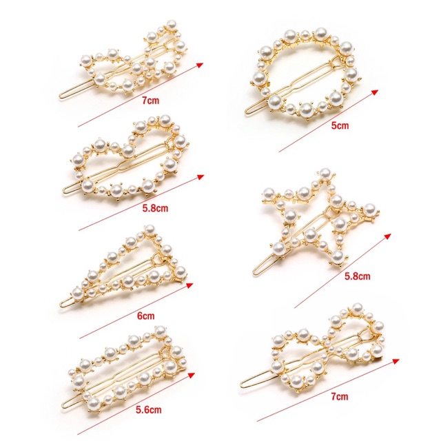 Kẹp tóc đính đá + hạt trai nhân tạo siêu cute mẫu mới