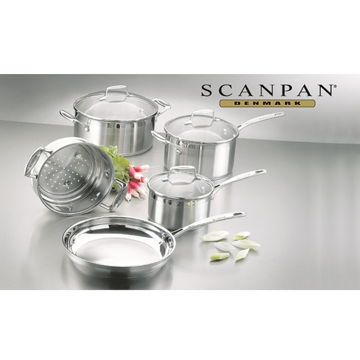 Bộ 5 nồi chảo inox từ cao cấp Scanpan Impact, thiết kế 3 lớp, an toàn sức khỏe, hàng chính hãng  71080000