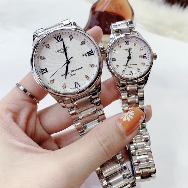 Combo đồng hồ cặp đôi nam nữ Kingwatch mã LN3132 dây thép size 38/30mm