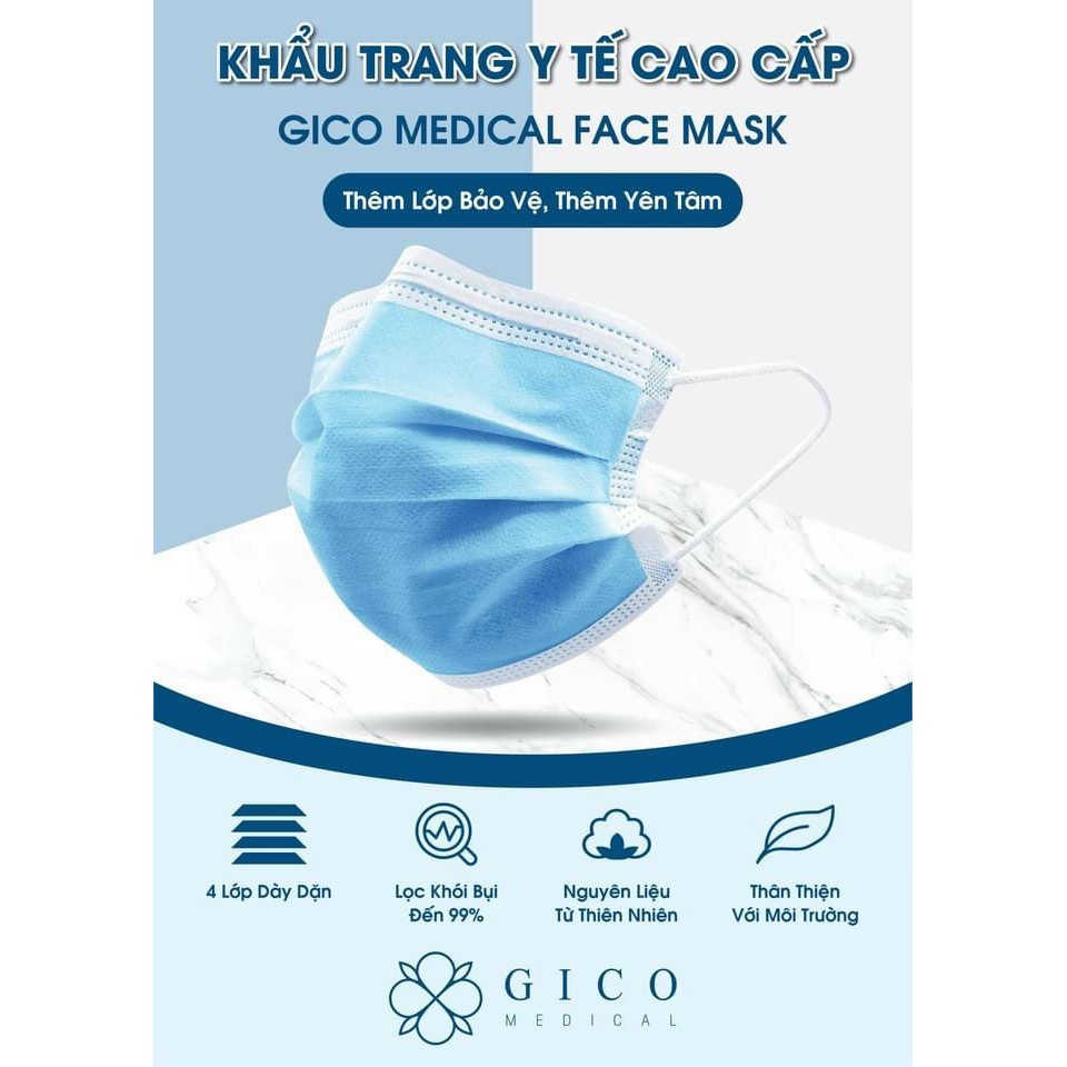 HỘP 50 CÁI KHẨU TRANG Y TẾ 4 LỚP  ( SIÊU GIÁ RẺ )