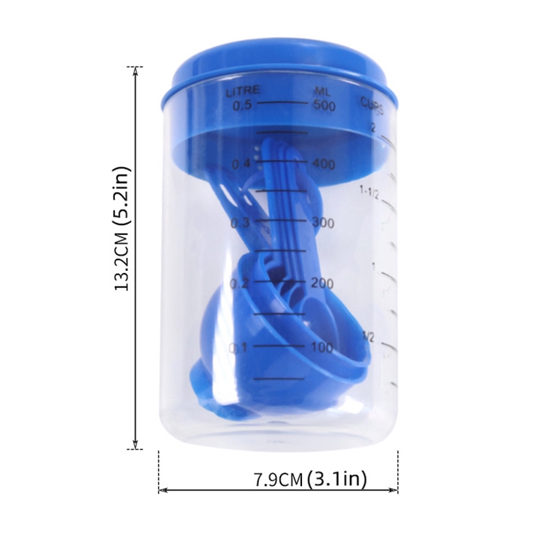 Bộ thìa đo lường bằng nhựa ABS + PP màu xanh dương tiện lợi