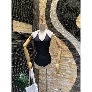 Bikini đen liền thân cutout cổ V