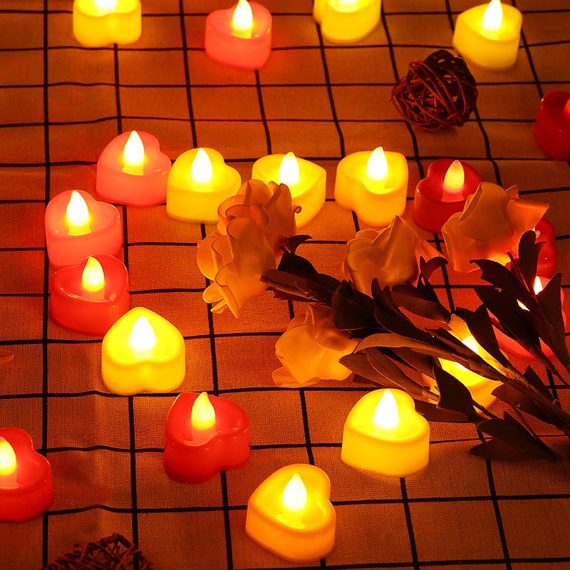 Nến trái tim tealight trang trí sinh nhật, tỏ tình chạy pin