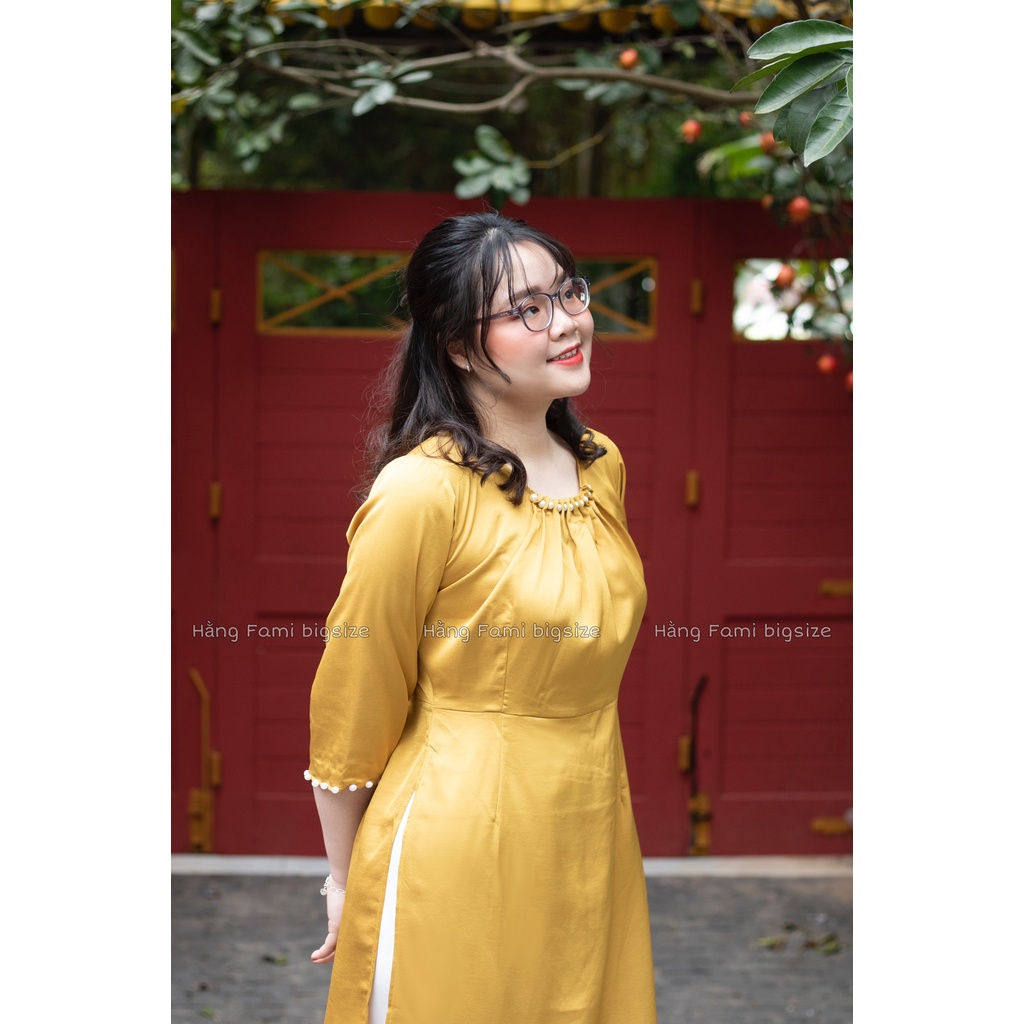 Áo dài cách tân cổ trai sang chảnh kèm quần bigsize (AD01) (size 60kg - 95kg) [Hằng Fami bigsize]