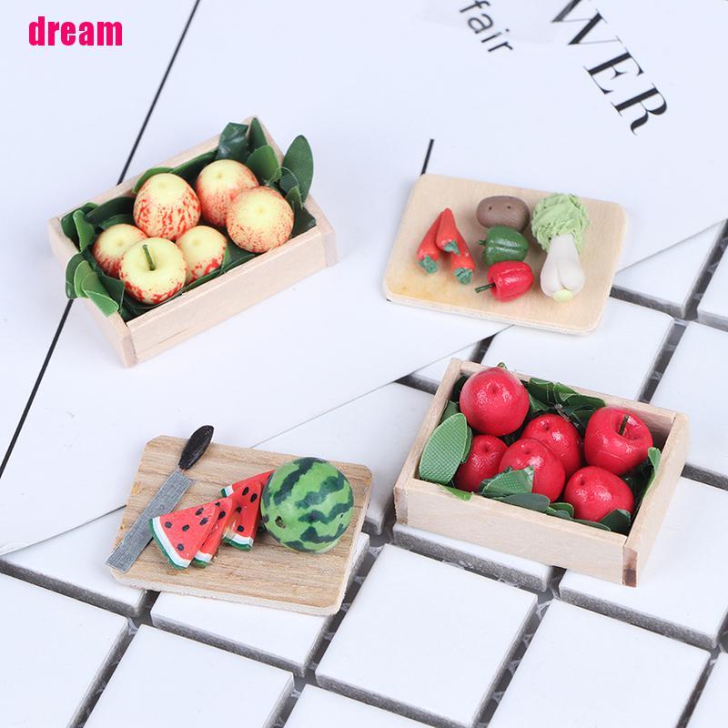 Hộp Rau Củ Mini 4 Kiểu Tỉ Lệ 1: 12 Trang Trí Nhà Búp Bê