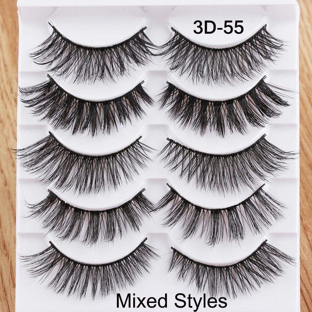 BORAG Set 5 Cặp Lông Mi Giả Dài Và Dày Tự Nhiên Chuyên Nghiệp SKONHED