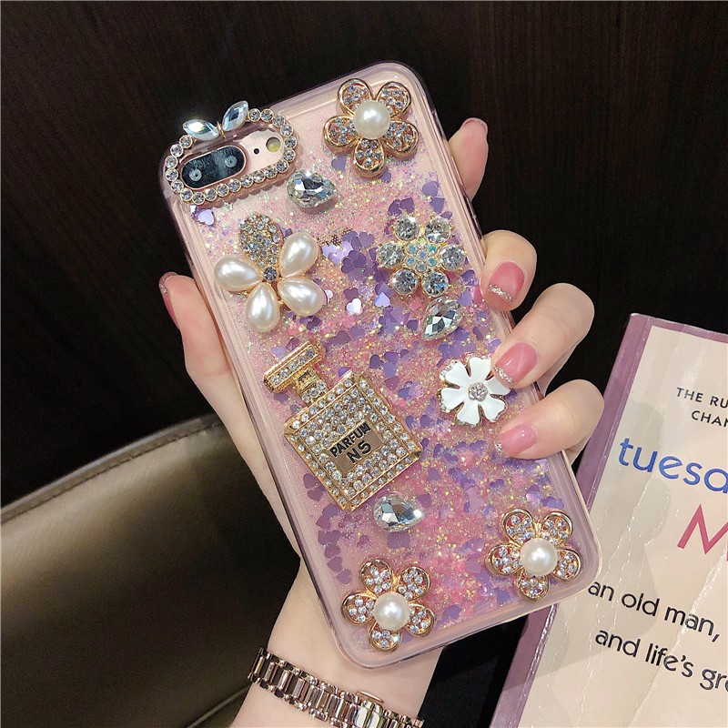 Ốp Lưng Kim Tuyến Nước Hình Hoa Cho iphone 14 13 12 pro max iphone 11 pro max xs xr x