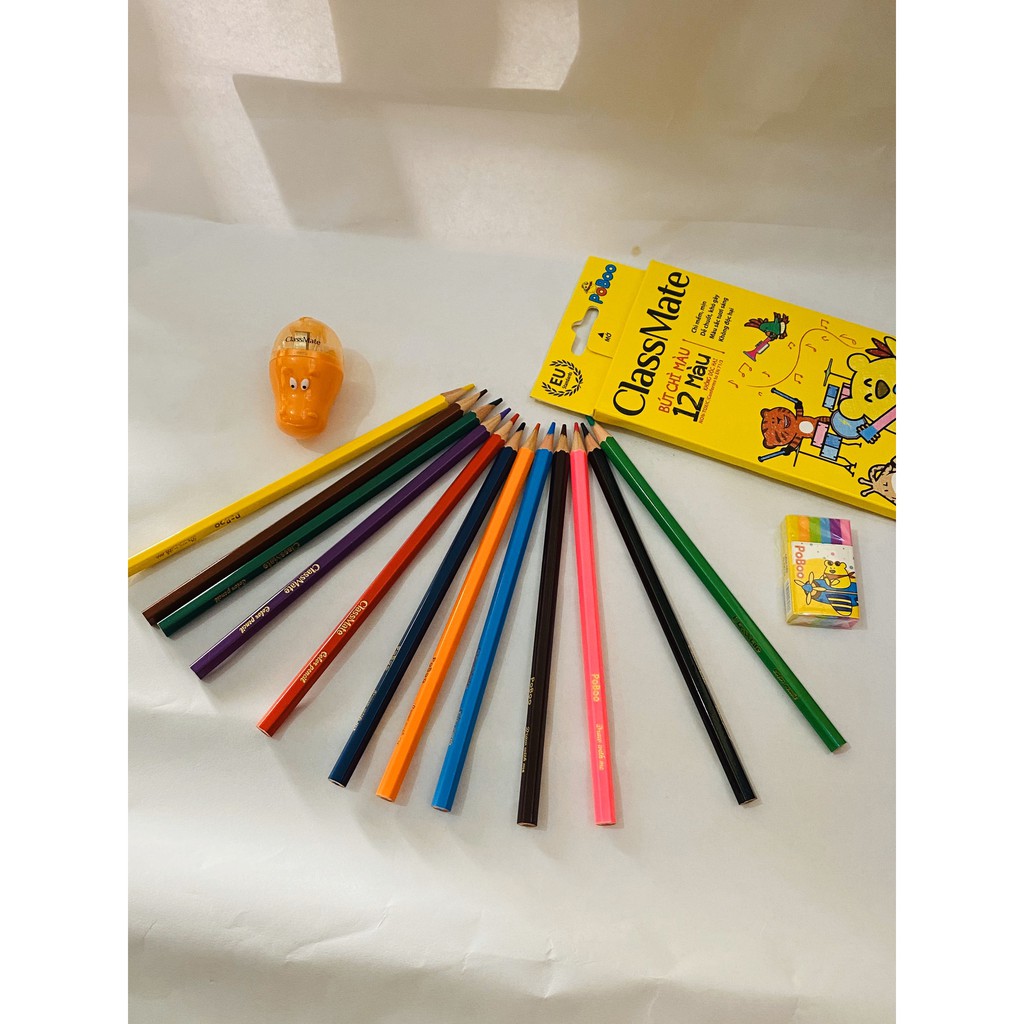 Bút chì màu , bút tô màu 12 màu cho bé màu sắc tươi sáng sắc nét bền đẹp CL101